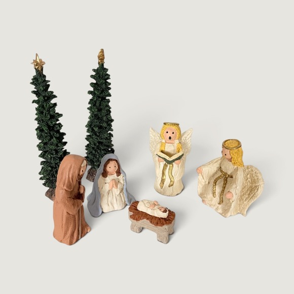 American Country Style Ltd. Other - American Country Style Nativity Set 7pc Primitive Folk Art Christmas USA Made